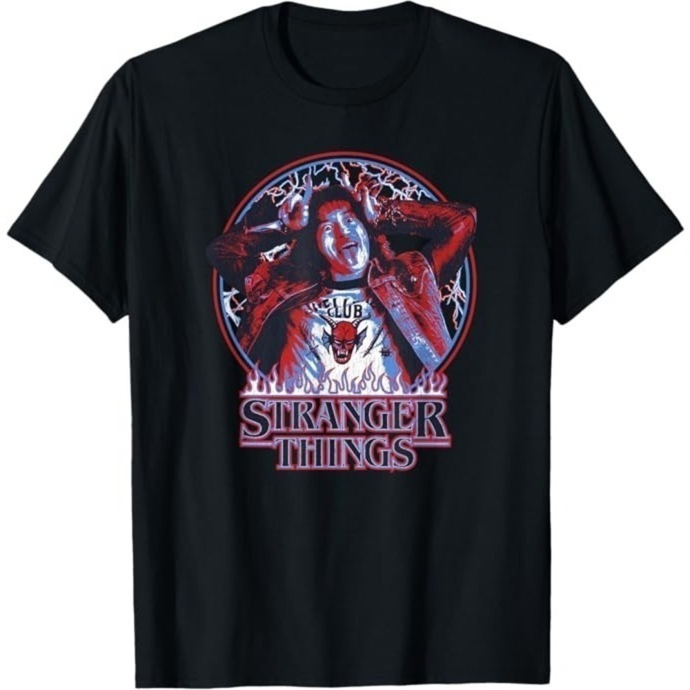 Stranger Things Eddie Munson American Colors Logo Graphic T-Shirt